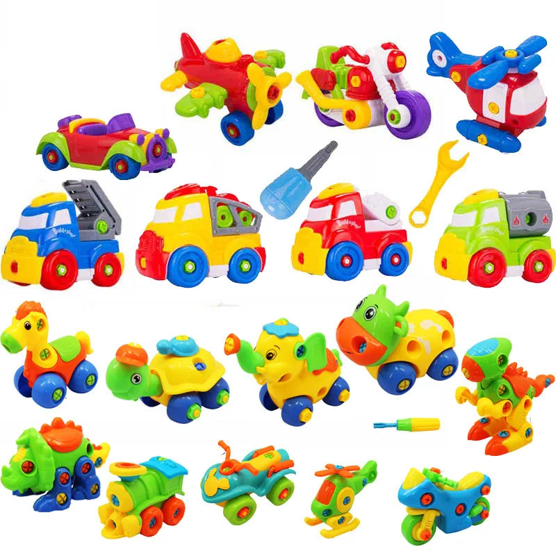 

Hot Baby Plastic Car Toy Disassembly Assembly Classic Cars Truck Animals Toys Brand Children Gifts