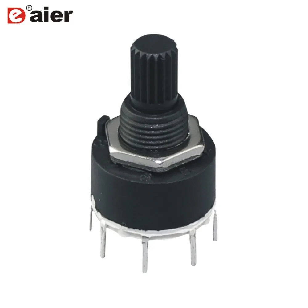 

50PCS RS16-1-8 Plastic Black Mini 1 Pole 8 Position and 2 Pole 4 Position Rotary Switch