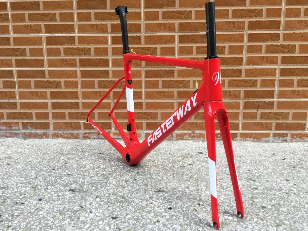Top 2018 taiwan brand FASTERWAY classic sliver grey with black super light carbon bike frame:frameset+seatpost+fork+clamp+headset 45