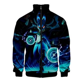 

3D Pokemon Pikachu Harajuku Stand Collar Janpanese Stylish Casual Jacket Sportswear Style Fashion Trend Casual Zipper Sweatshirt