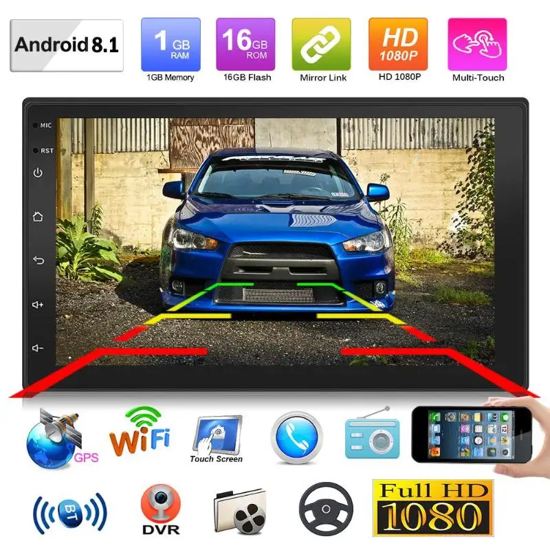

VODOOL 9219 7 inch Car Multimedia Player Android 8.1 Car Stereo GPS Navigation WiFi USB Radio Receiver Audio Video Player 1G+16G