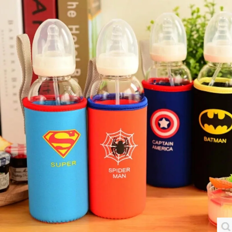 Glass bottle nipple type water glass bottle and adult straw type portable kettle High temperature non
