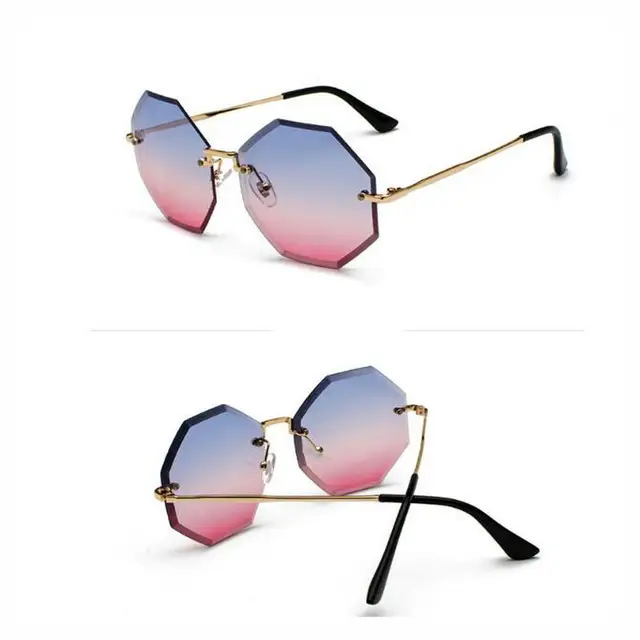 hexagonal rimless glasses