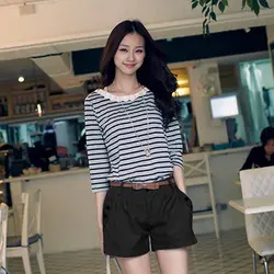 Женская Летняя Мода Корейский Стиль Короткие Штаны Случайные Свободные Пляж Шорты