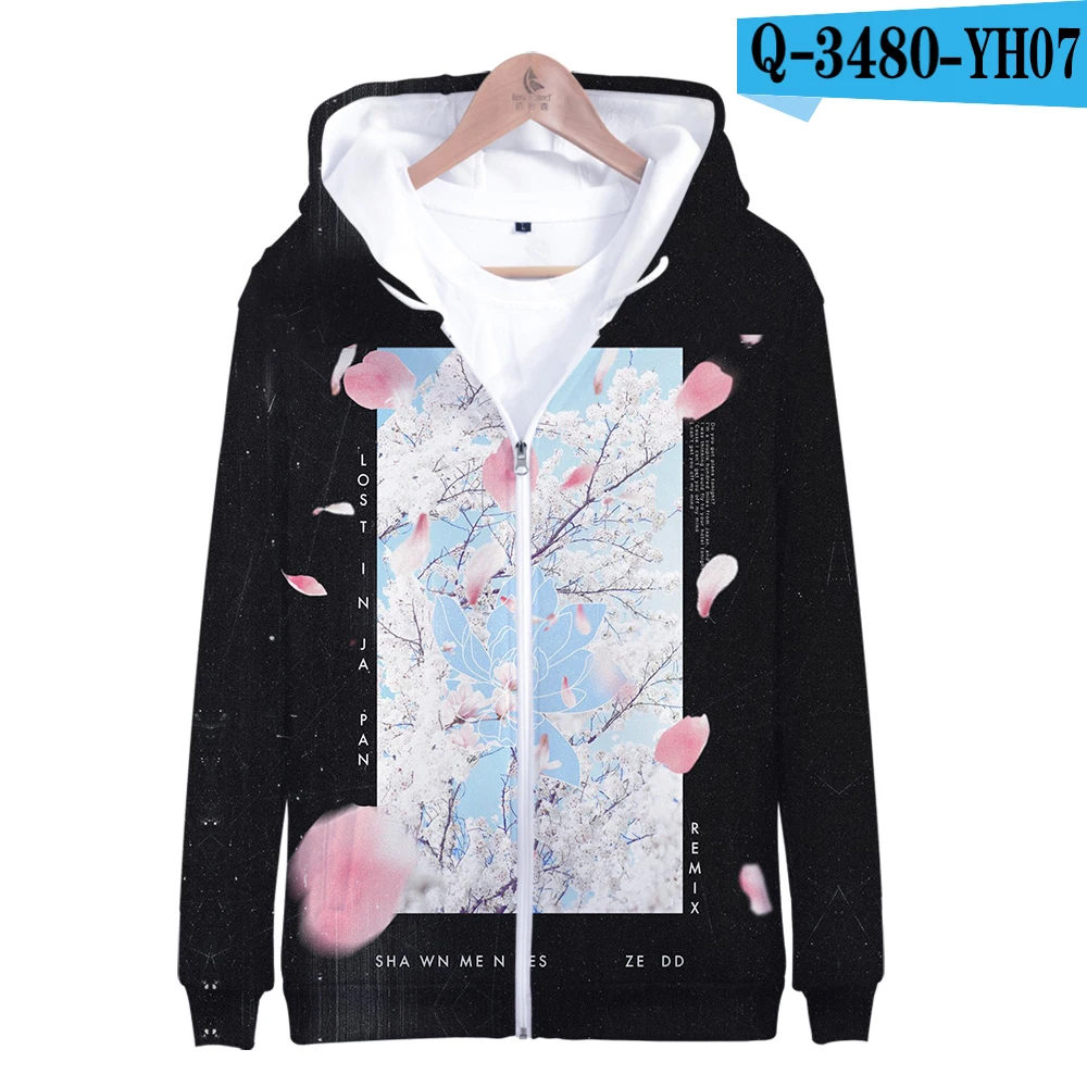 Shawn Mendes, Женская толстовка, Harajuku, модная, 3d принт, на молнии, толстовки, одежда, худи, женская уличная, винтажная, эстетическая - Цвет: one