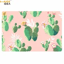 HUGSIDEA Мода зеленый 3D кактусов узор двери ковров Домашний Декор Гостиная/Спальня/Кухня коврики нескользящие носки-Тапочки ковры