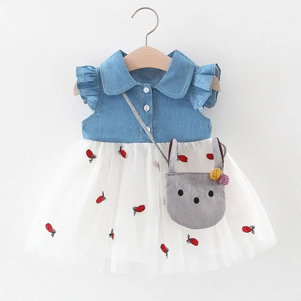 

2019 Baby Girls Dress Summer Toddler Baby Kids Girls Patchwork Ruched Print Tulle Dress Princess Dresses kiz cocuk elbise A1
