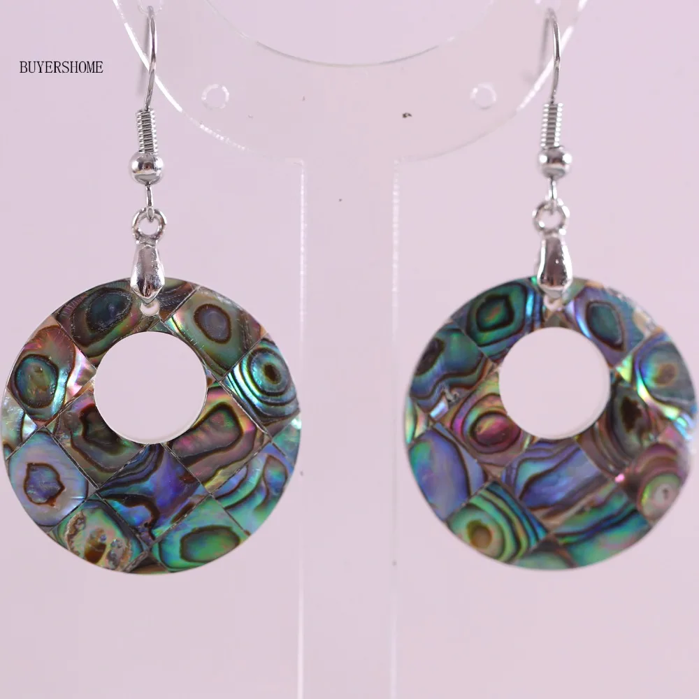 30X30MM Fashion Jewelrly Round New Zealand Abalone Shell Dangle