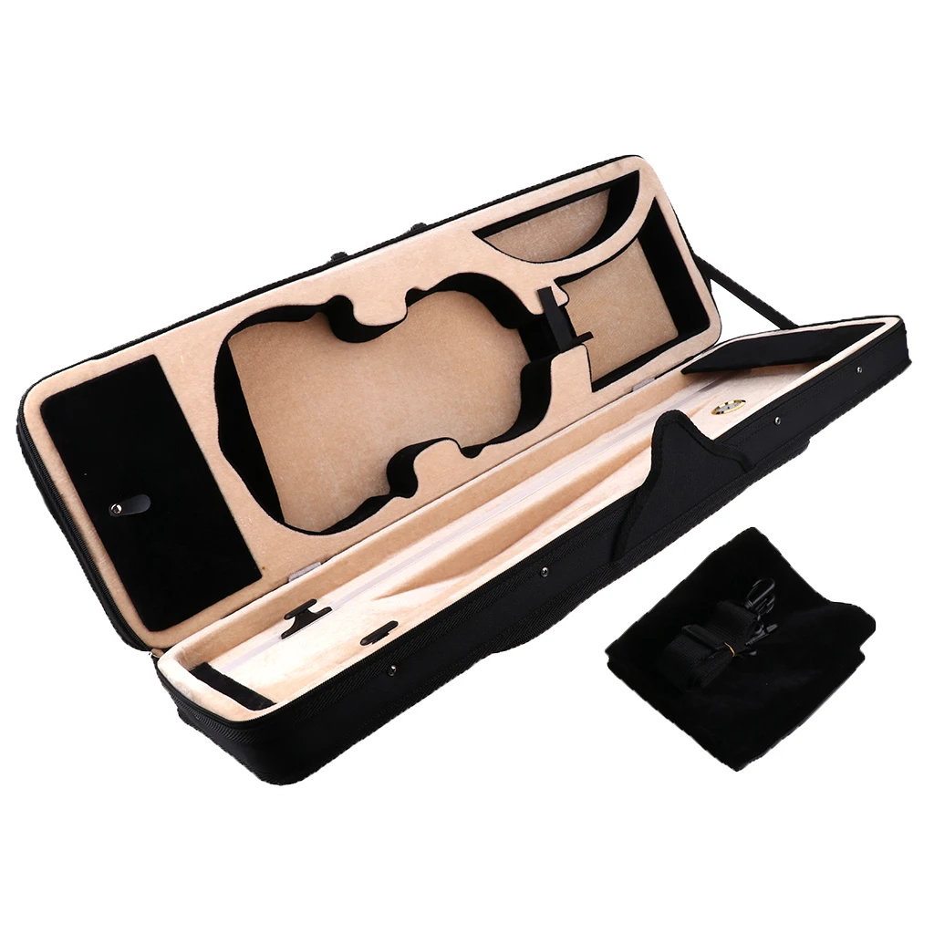 Portable Oxford Fabric 4/4 Size Black Violin Fiddle Storage Case Box Gig Bag Violin Fiddle Accessory for Violinist