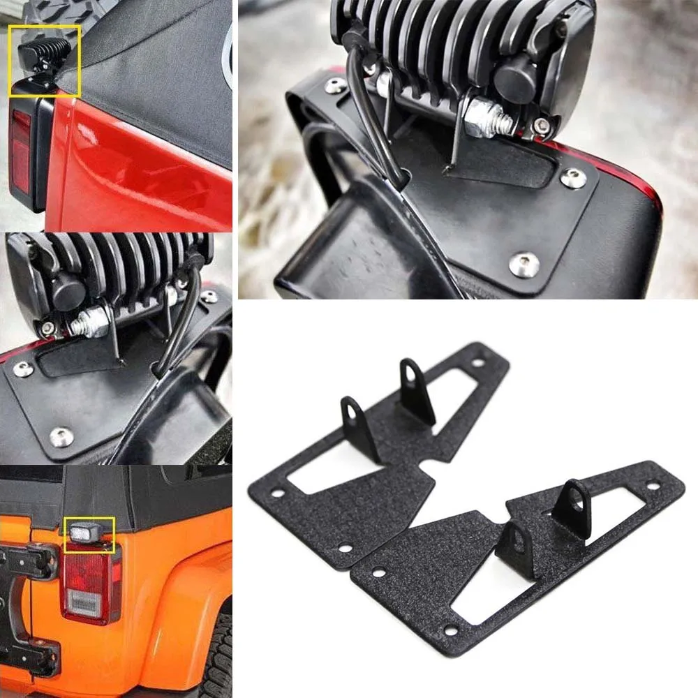 

Mayitr 2pcs Black Tail Rear Work Light Mounting Bracket for Jeep Wrangler JK Rubicon 2 Door/Unlimited 4 Door 2007 - 2014