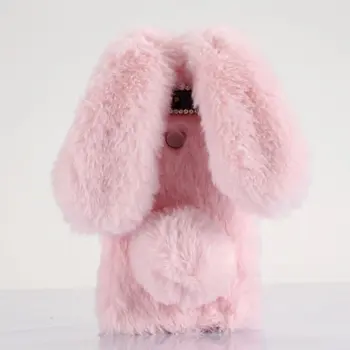 

Fashion Winter Warm Cute Rabbit Fluffy Fur Plush Coque Case for LG G6 Hairy Bunny Soft Furry Back Shell Cover for LG G5