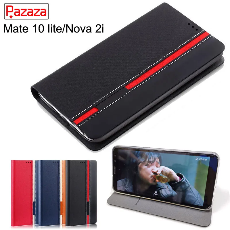 

huawei mate 10 lite Magnetic Leather Wallet Case Cover For huawei mate 10 lite nova 2i Luxury Bags Card Holder Flip Phone Coque