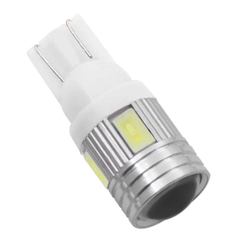 1x T10 W5W 168 194 6SMD 5630 LED Wedge Light Super White Reading Light Lamp Car Side Bulbs 12V Interior Parking Projector Lens