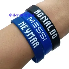 QiYuFang deporte fútbol estrella de fútbol CR7 Messi Neymar C. Ronaldo pulsera accesorios hombres regalo mujeres amó brazalete de abanicos