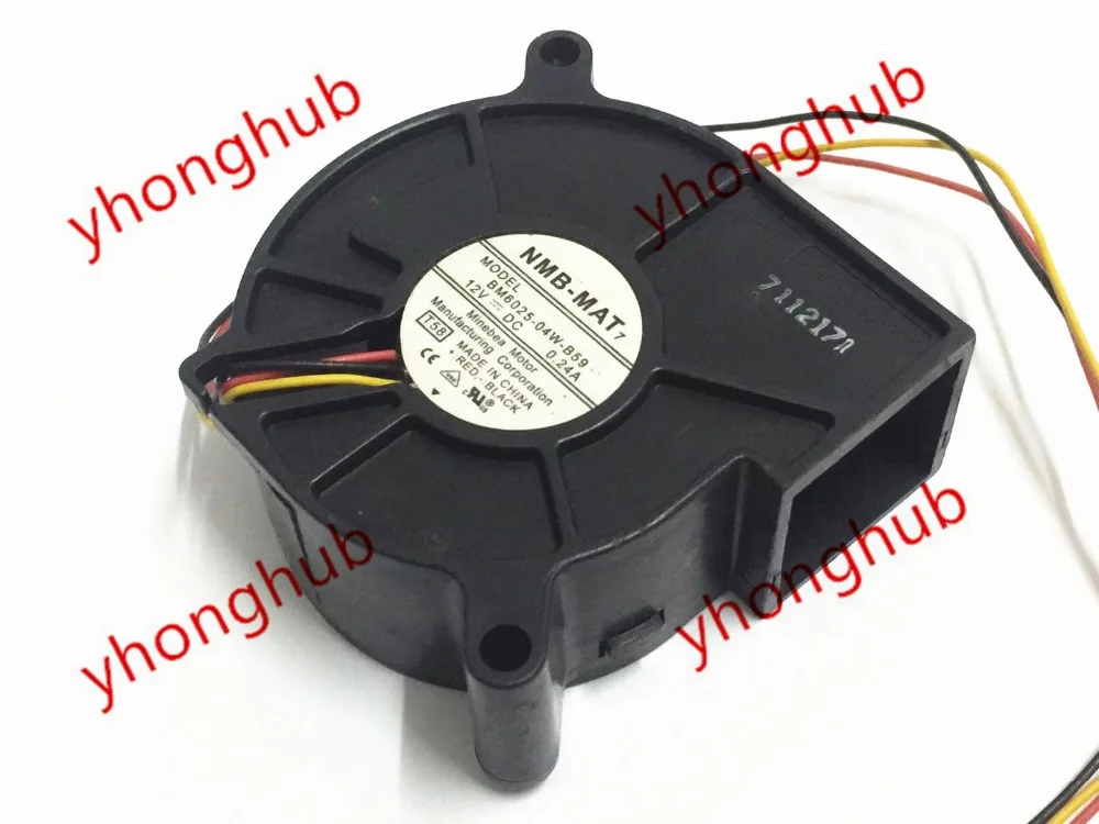 

NMB-MAT BM6025-04W-B59 T58 DC 12V 0.24A 3-wire 60x60x25mm Server Cooling Fan