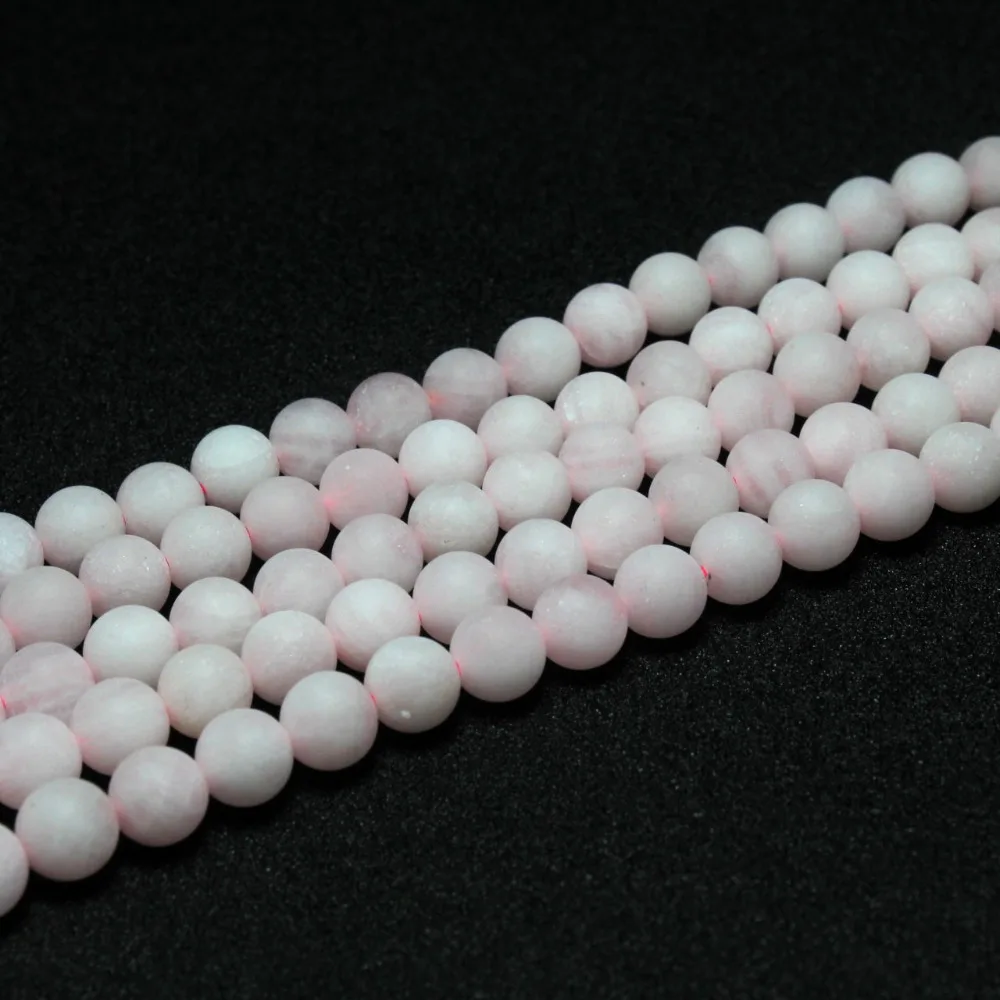 

Wholesale Natural Dull Polish Rose Crystal Quartz Stone Beads For Jewelry Making DIY Bracelet Necklace 4/6/8/10/12mm Strand 15''