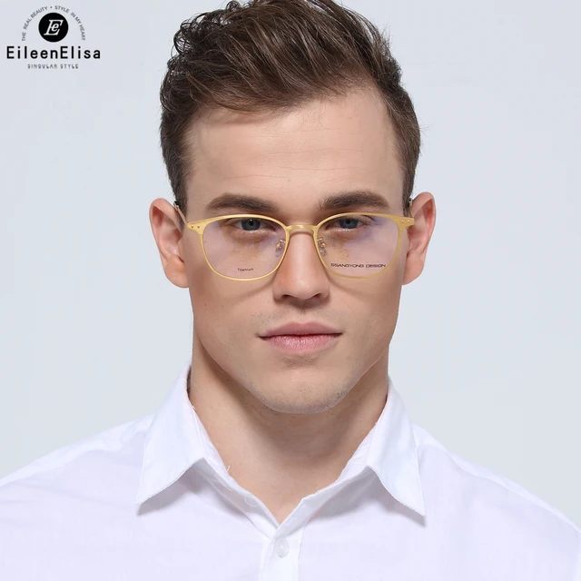 EE New Arrival Titanium Frame Optical Eyeglasses Frame Men Gold Glasses