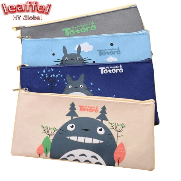 

1pcs/lot Kawaii Japan Cartoon big cat series pencil bags Canvas pen case Cute High-capacity clean up bag