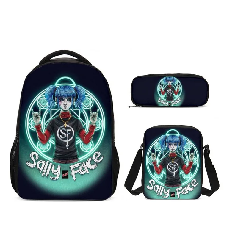 

3Pcs/Set Portfolio School Bags For Boys Girls Sally Letter 3D Printing Backpacks Kids Rugzak Bookbag Plecak Mochila Escolar