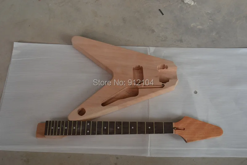 

free shipping unfinished electric guitar with mahogany body and neck with rosewood fingerboard F-1620-4