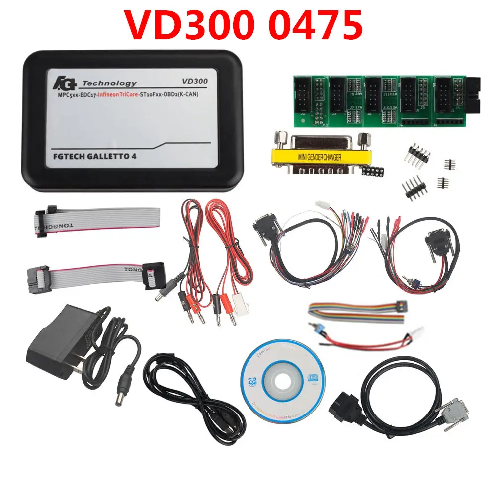 FG technology V54 0475 0386 Master ECOBD2 полный адаптер OBD2 K-CAN USB2 FGTECH Galletto 4 FG-TECH BDM-TriCore-OBD-функция - Цвет: VD300 FW 0475