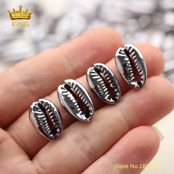

20pcs/lot Gunmetal Full Plated Copper Color Cowrie Shell Beaded Charms Crafts Bracelet for Necklace Findings Fine Jewelry YZ01