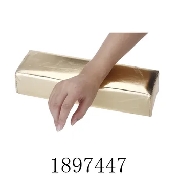 

Hand Cushion Holder Nail Art Tool Gold Silver Rectangle Leather Pad Column Nail Art Pillow Arm Rest Manicure Tool