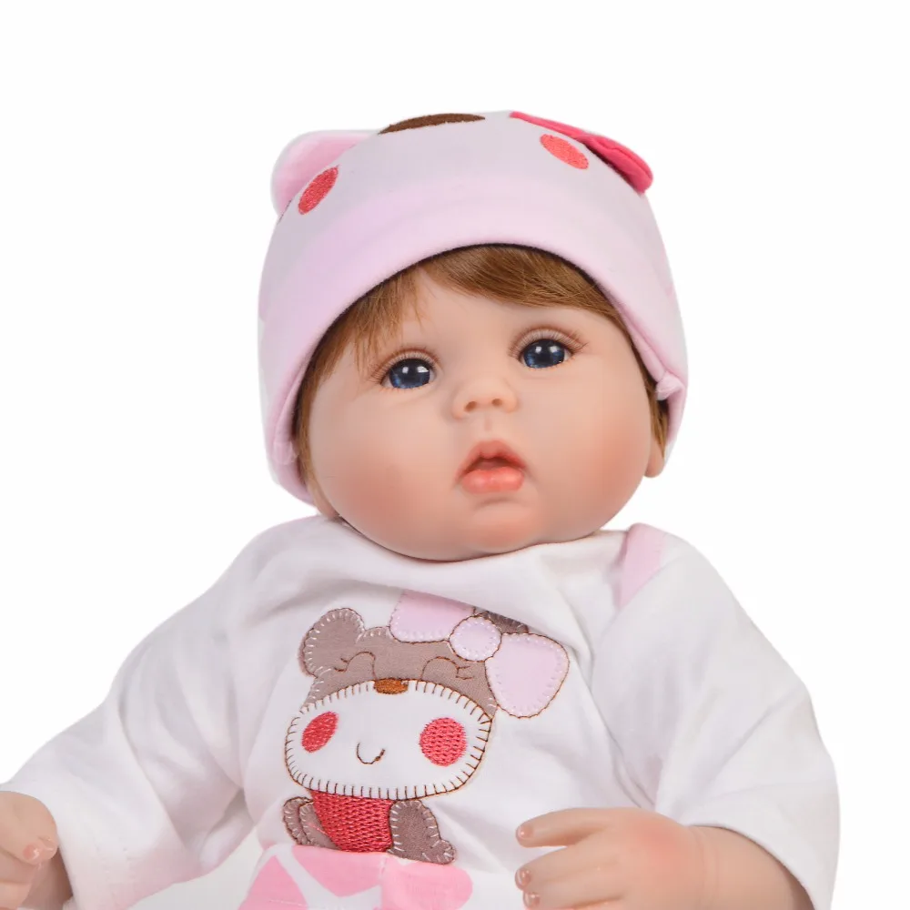 43 см силикон + Мягкая тканевая Кукла Reborn Baby Dolls живая Реалистичная Boneca Одежда для