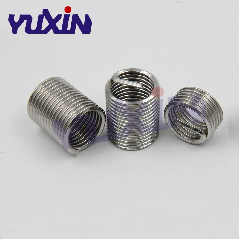 50pcs M10*1*2D Wire Thread Insert Stainless Steel 304 Wire Screw Sleeve, M10 Screw Bushing Helicoil Wire Thread Repair Inserts