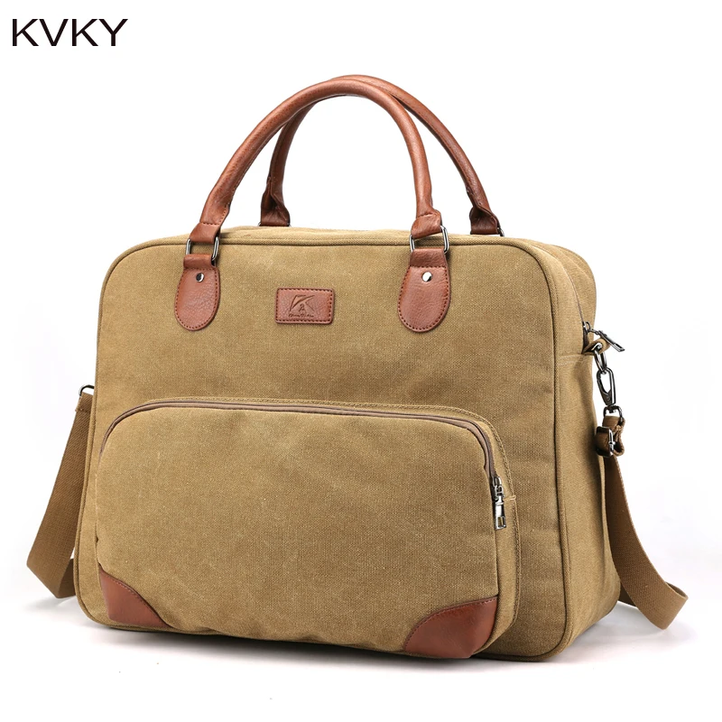 KVKY брендовая мужская Холщовая Сумка сумка мессенджер дорожные большие сумки на