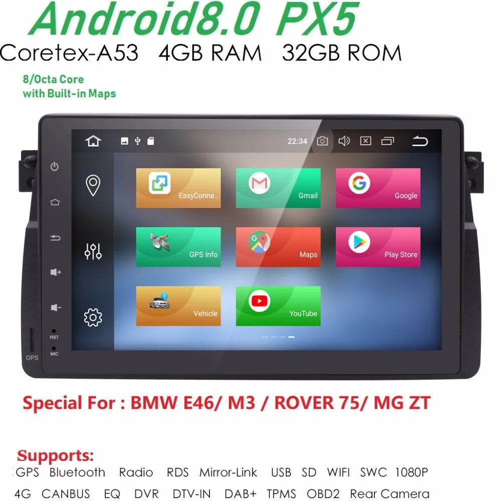 

Free shipping! 9"4+32Android 8.0 car GPS Audio for BMW E46 M3 car multimedia stereo player autoradio WIFI BT CANBUS TPMS DAB SWC