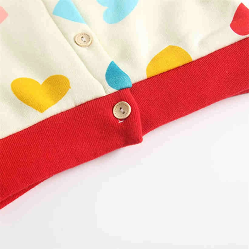 Красочный дизайн сердце куртка для малыша Хлопок Длинные рукава Детские куртки для девочек одежда для малышей Топы Детская верхняя одежда 0-24 м