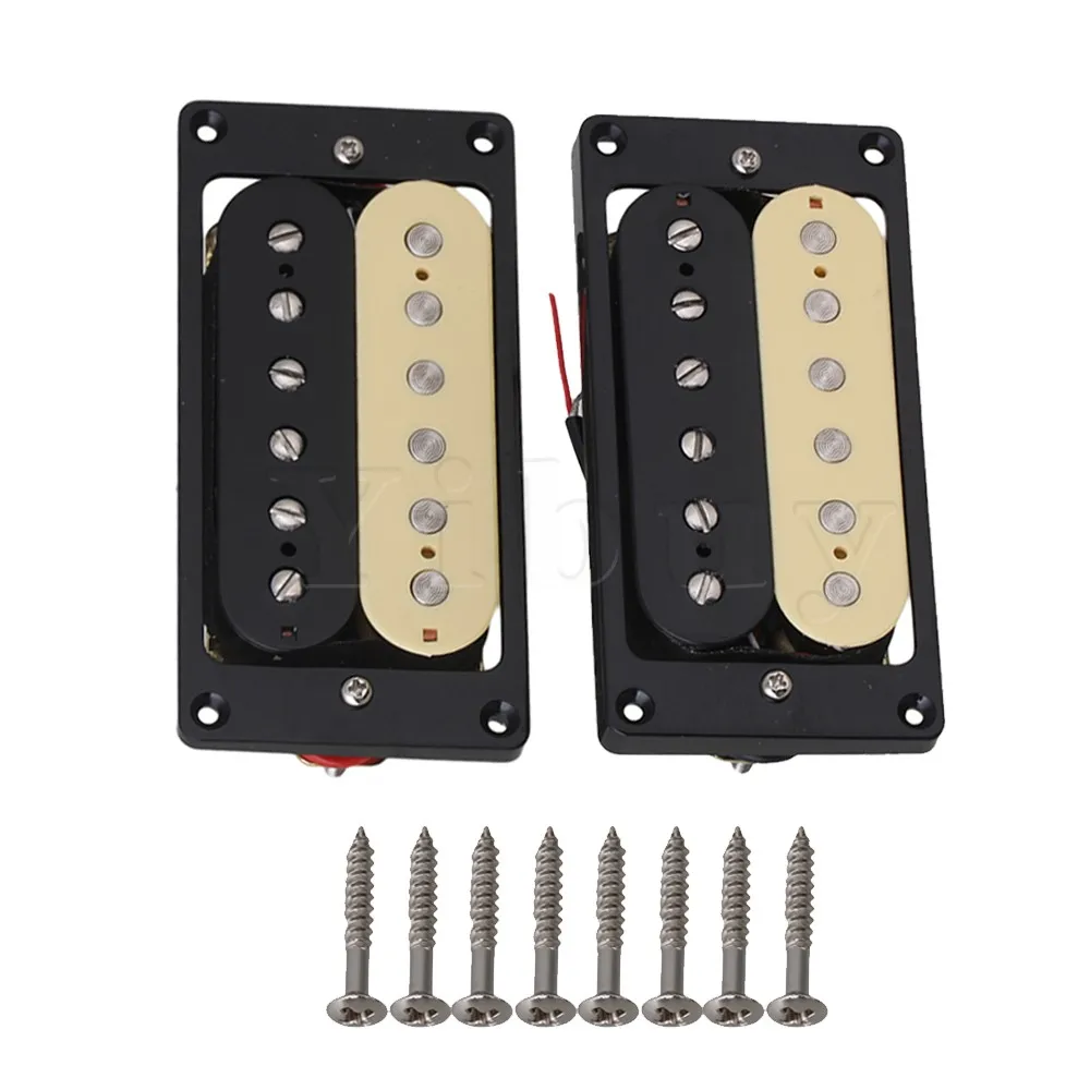 Yibuy 2 X Humbucker Double Coil Electric Guitar Pickups One Black One