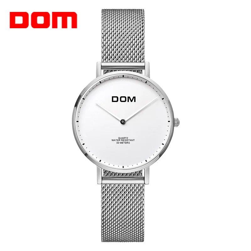 DOM Women's Watches Brand Luxury Quartz Watch Printing Design Customize Photos Logo Add on Back of watches Clock Wrist Watch