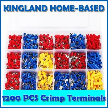

Fast Shipping 1200 Pcs Assorted Full Insulated Fork U-type Set Terminals Connectors Assortment Kit Electrical Crimp Spade Ring