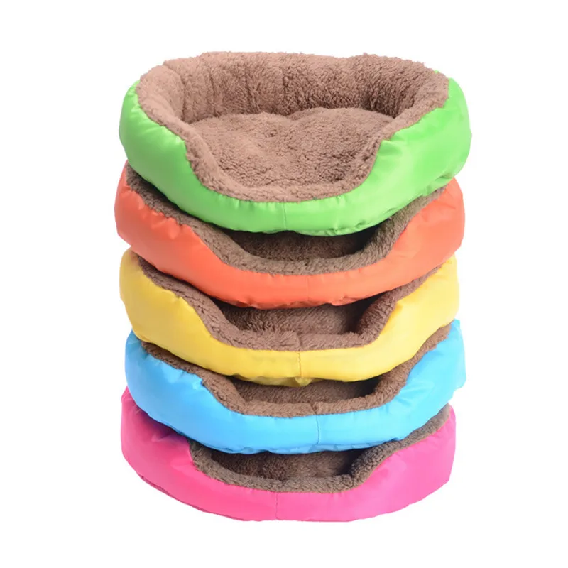 Теплые утолщенные кровати для домашних собак карамельный цвет круглый диван-кровать для маленьких собак мягкий флис Щенок Домашние животные кошка домик коврик Чихуахуа питомник