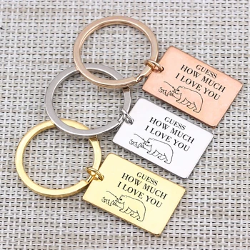 

Gift From Mom Key Chain Gift To Son Daughter Engraved How much I Love You Children Birthday Souvenir Bag Charm Key Holder