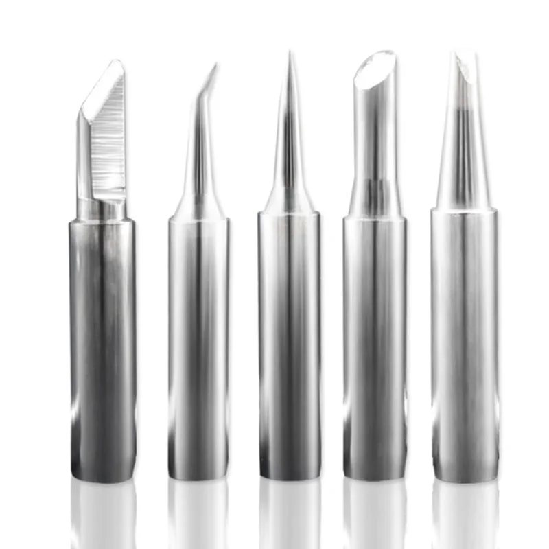 5pcs 936 Electric Brass Soldering Irons Tip Solder Station Conical Bevel Tip Lp