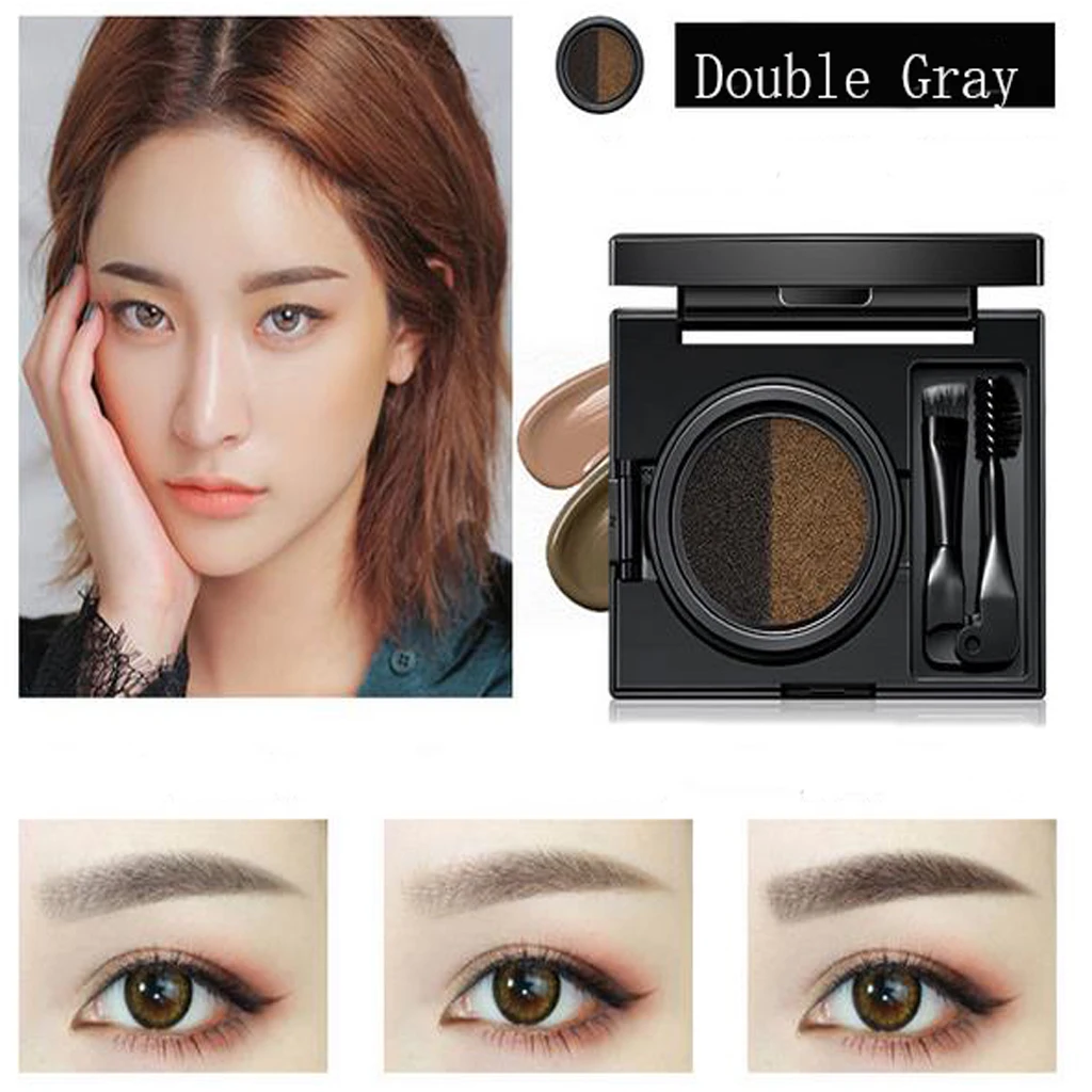 2 Colors Air Cushion Eyebrow Cream Natural Three-Dimensional Eye Brow Mascara