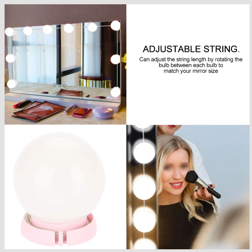 Makeup Mirror Vanity LED Light Bulbs Kit USB Charging Port Cosmetic