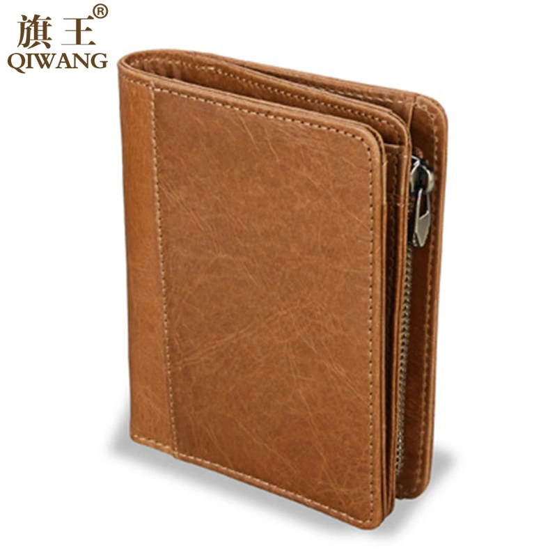 

Original Leather Purses For Men's Zipper Wallet Genuine Leather Retro Men Wallets Card Holder Coin Pocket Male Designer Purses