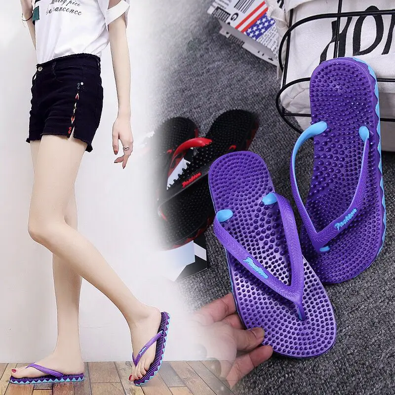

STRAVEL Women Slippers Casual Flat Shoes Flip Flops Beach Sandals Slip On Slides Candy Color Ladies Shoes Flat Platform S1204