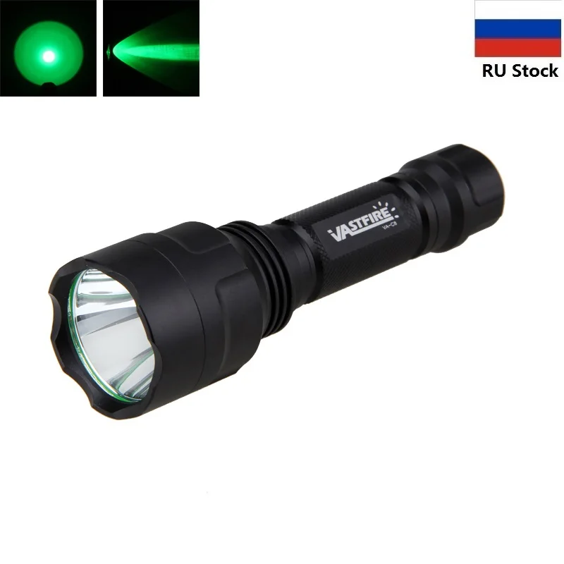 

C8 Green LED Tactical Flashlight Hunting Torch Light +Remote Pressure Switch+Gun Mount +2400 mAh Rechargeable Battery+Charger