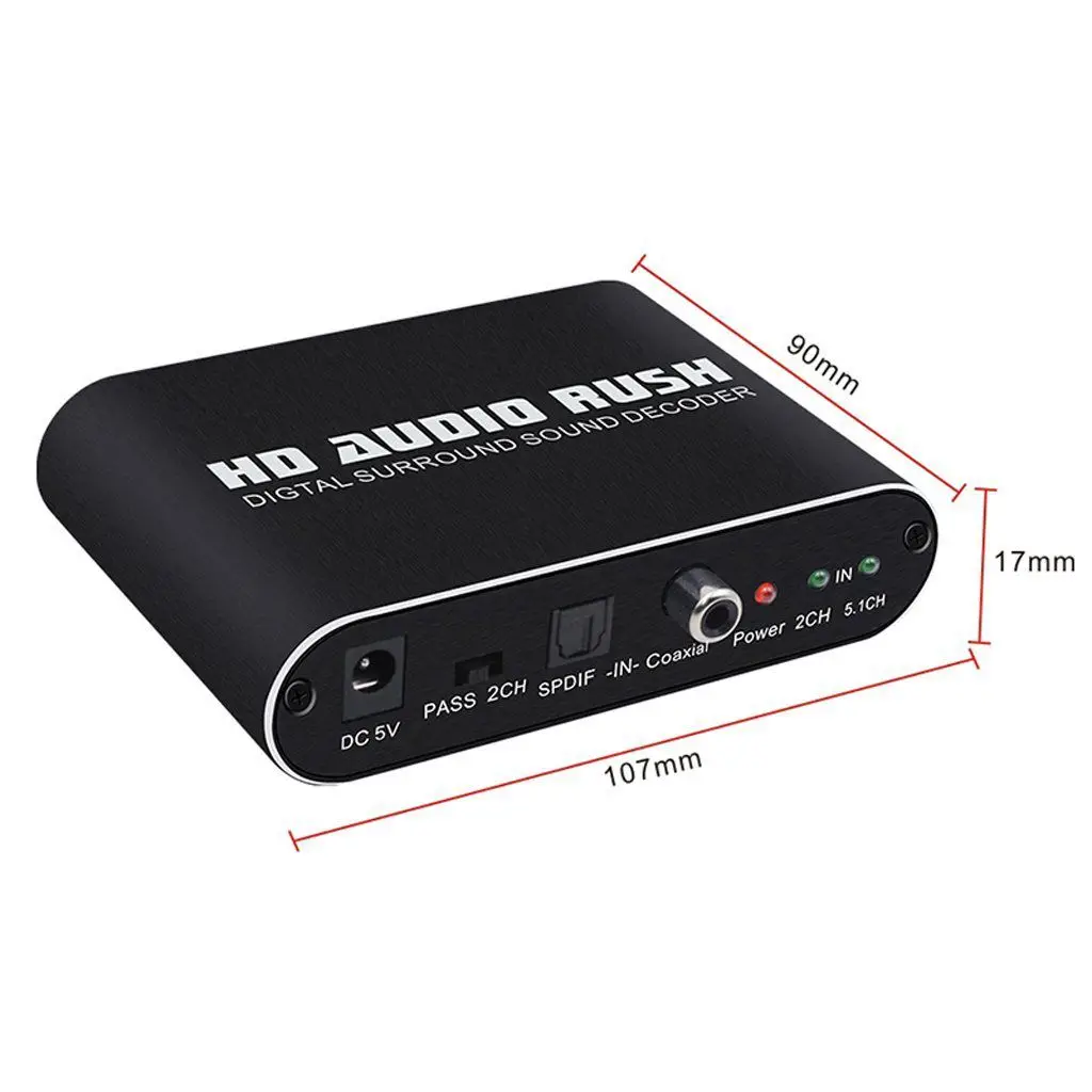  Aaae Hd Audio Rush Digitale Decodificatore Audio Surround a 5.1 Canali Spdif Ottico/Coassiale Dolby