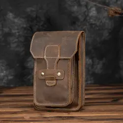 Crazy Horse кожаный мужской повседневный дизайн Черная поясная сумка модный крючок Bum Fanny поясная сумка портсигар 5 "чехол для телефона 9966