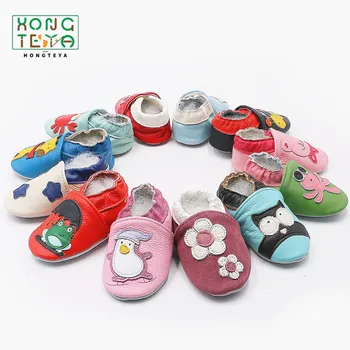 

Newborn Boys Girls Soft Genuine Leather Antislip Baby Shoes First Walkers Baby Moccasins 0-24 Months Carton Skid-Proof