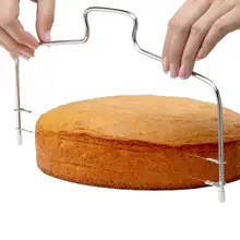 Adjustable Stainless Steel Cake Layer Cutting Tool 2-Wire Dual-Layers Cake Cutter Thickness Cake Slicer Kitchen Baking Accessory