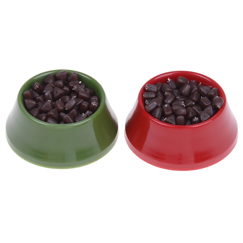 

Mini Pet Dog Food on Bowl for Dolls Accessory Kitchen Garden Courtyard Decoration Life Scene 1/12 Scale Dollhouse Miniature