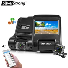 SilverStrong двойная камера для автомобиля рекордер wifi DVR 1080P Novatek 96658 двойной объектив камера видео для IOS Android устройства автомобиля DVD B201