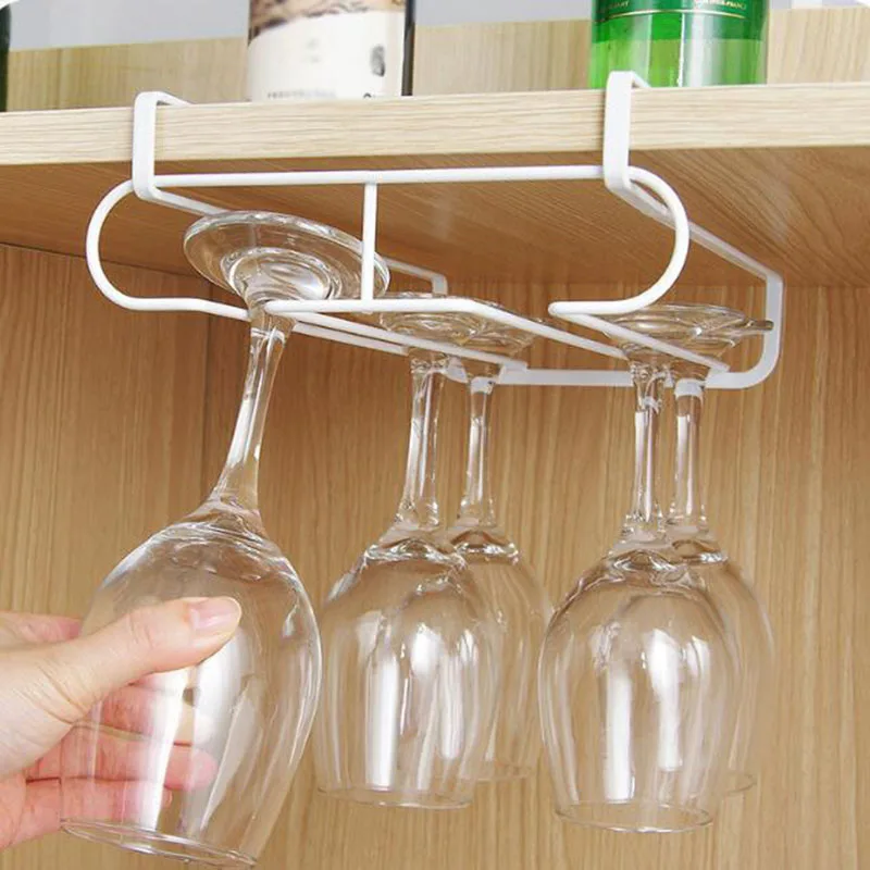 

Stainless Steel Champagne Stemware Rack Chrome Plated Wine Glass Cup Holder Kitchen Wall Mount Wine Rack Bar Hanger
